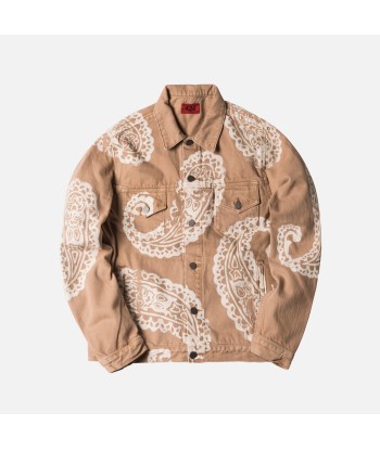 424 Paisley Denim Trucker Jacket - Camel outlet