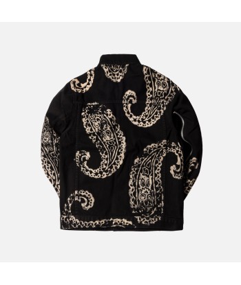 424 Paisley Denim Trucker Jacket - Black acheter en ligne