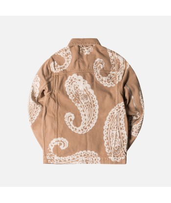 424 Paisley Denim Trucker Jacket - Camel outlet