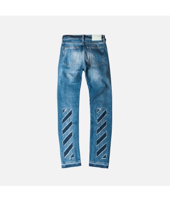 Off-White Diags Window Skinny 5-Pocket Denim Pant - Vintage Wash à prix réduit toute l'année