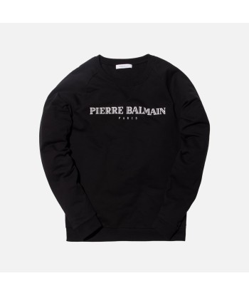 Pierre Balmain Logo Crewneck - Black / White de pas cher