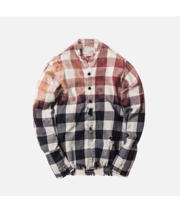 Greg Lauren Beach Buffalo Check Flannel - Faded Navy / White du meilleur 