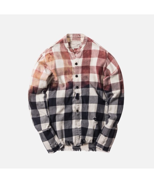 Greg Lauren Beach Buffalo Check Flannel - Faded Navy / White du meilleur 