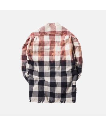 Greg Lauren Beach Buffalo Check Flannel - Faded Navy / White du meilleur 