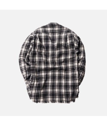 Greg Lauren Falcon Flannel Studio Shirt - Black / White la livraison gratuite