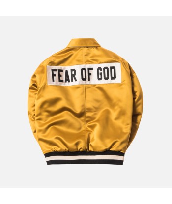 Fear of God 5th Collection Satin Baseball Coaches Jacket - Gold des créatures d'habitude