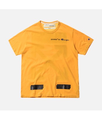 Off-White x Champion Tee - Yellow / Black Livraison rapide