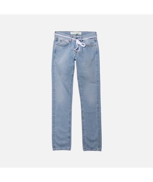 Off-White Diagonal Spray Slim Denim - Light Blue est présent 