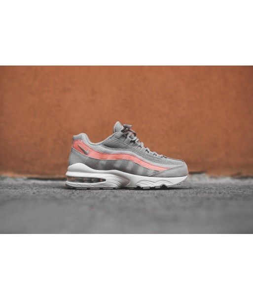 Nike Grade School Air Max 95 - Grey / Coral / White Pour