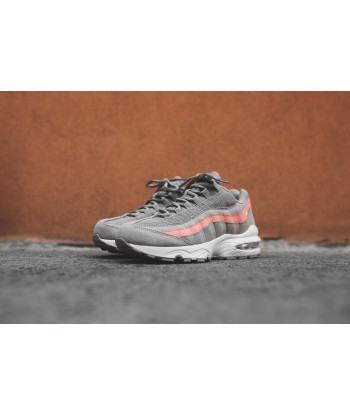 Nike Grade School Air Max 95 - Grey / Coral / White Pour