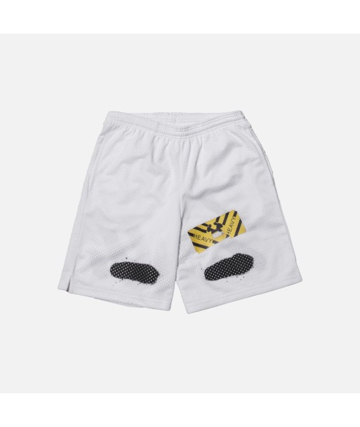 Off-White Diagonal Spray Mesh Shorts - White pas cher 