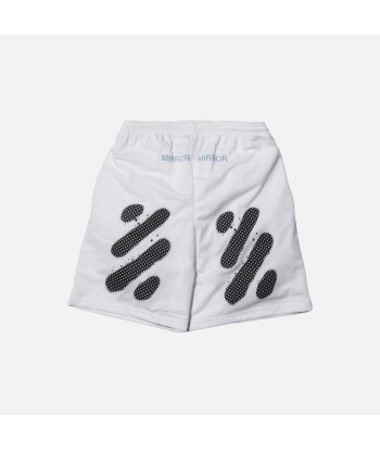 Off-White Diagonal Spray Mesh Shorts - White pas cher 