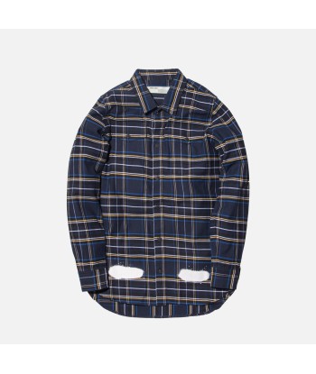 Off-White Diagonal Spray Button-Up - Blue Faites des économies