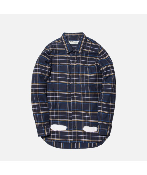 Off-White Diagonal Spray Button-Up - Blue Faites des économies