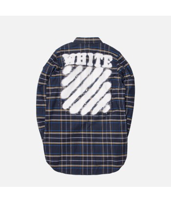 Off-White Diagonal Spray Button-Up - Blue Faites des économies