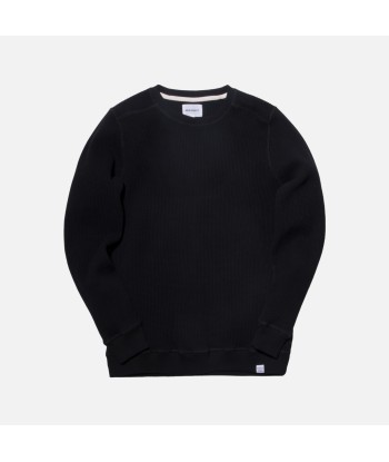 Norse Projects Vagn Compact Waffle Sweater - Black la colonne vertébrale