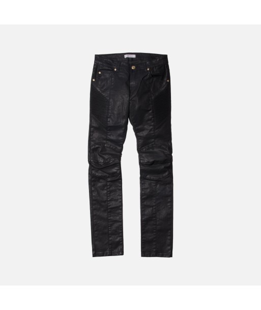 Pierre Balmain Coated Biker Denim - Black Profitez des Offres !