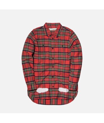 Off-White Diagonal Spray Button-Up - Red / White en stock