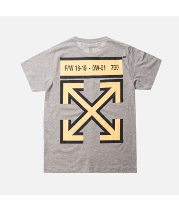 Off-White Arrows Slim Tee - Melange Grey / Yellow pas cher chine