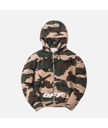 Off-White Zip Hoodie - Camo basket pas cher