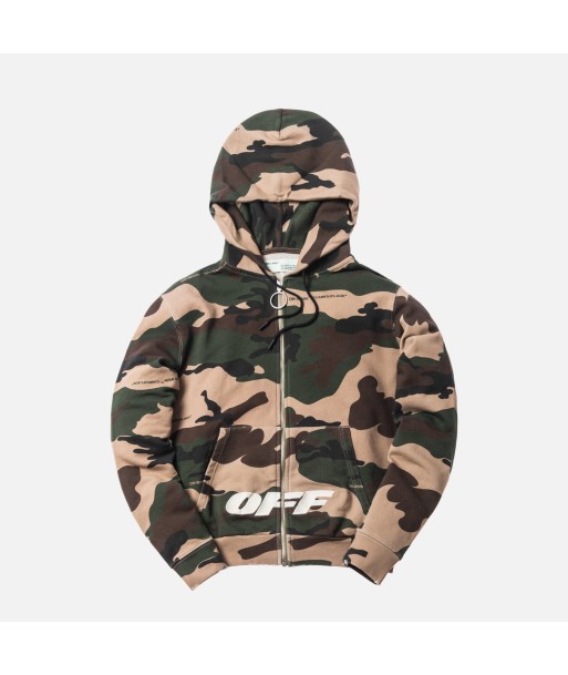 Off-White Zip Hoodie - Camo basket pas cher