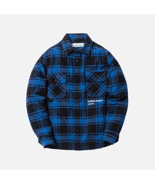 Off-White Quote Flannel Shirt - Blue / White Voir les baskets