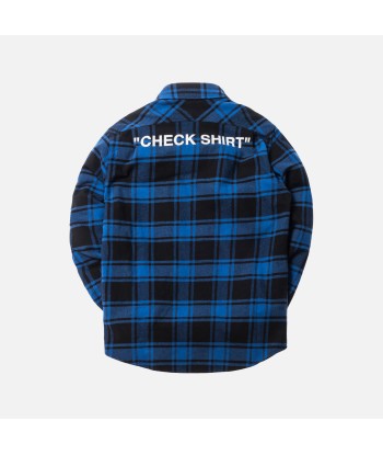 Off-White Quote Flannel Shirt - Blue / White Voir les baskets