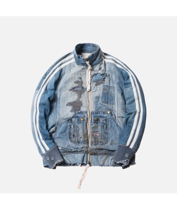 Greg Lauren Destroyed Vintage Denim Track Jacket - Light Blue Comment ça marche