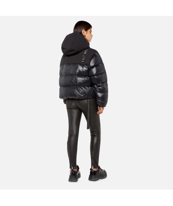 Unravel Project Shiny Down Chopped Hoodie Jacket - Black pas chere