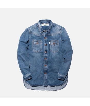 Off-White Diagonal Spray Denim Button-Up - Light Blue le des métaux précieux