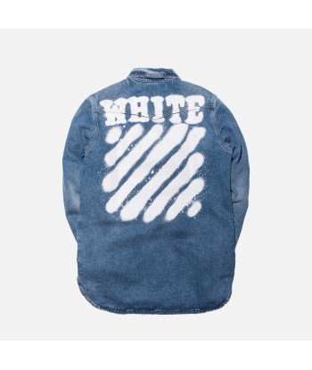 Off-White Diagonal Spray Denim Button-Up - Light Blue le des métaux précieux