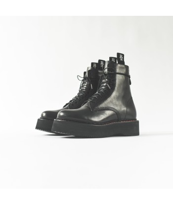 R13 Single Stacked Lace-Up Boot - Black outlet