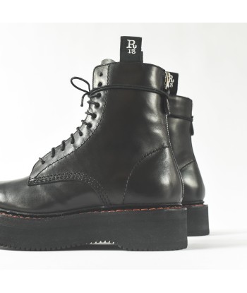 R13 Single Stacked Lace-Up Boot - Black outlet