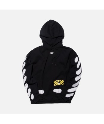 Off-White Diagonal Spray Hoodie - Black Les magasins à Paris et en Île-de-France