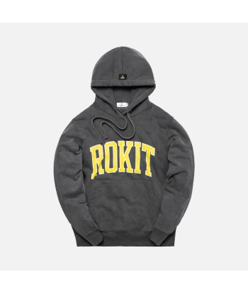 Rokit Pigment Dye Pullover Hoodie - Washed Black / Yellow est présent 