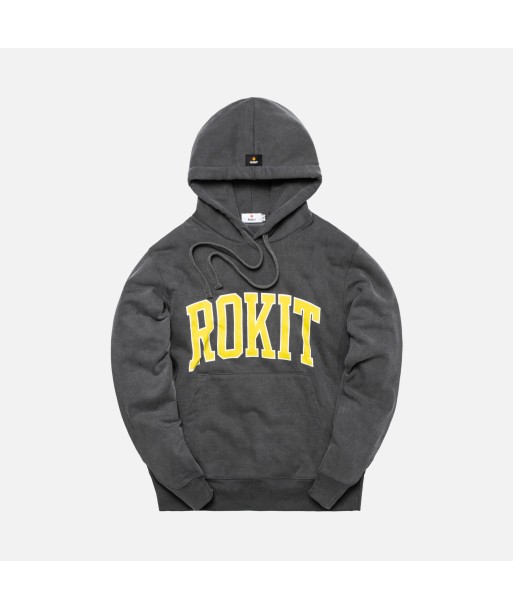 Rokit Pigment Dye Pullover Hoodie - Washed Black / Yellow est présent 