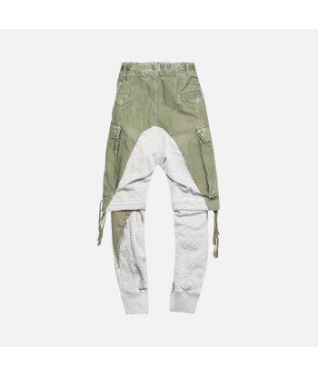 Greg Lauren Army M51 Vintage Denim Slim Lounge Pant - Olive / Grey 2023