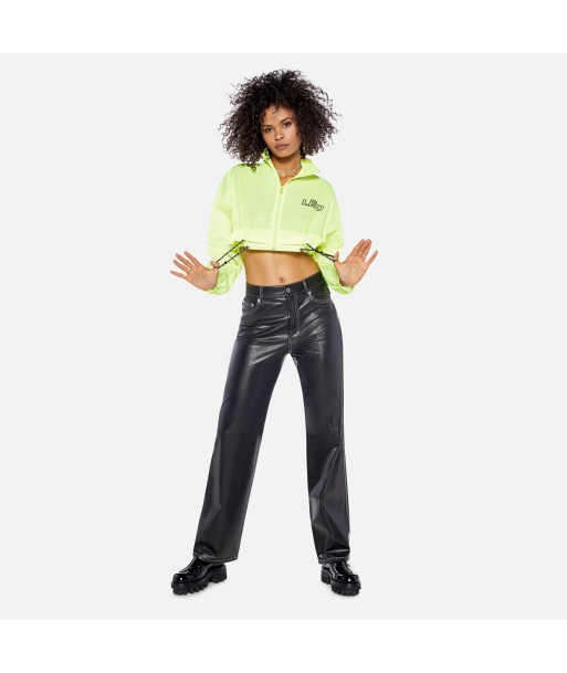 LEO Windbreaker Cropped Jacket - Neon Yellow Profitez des Offres !