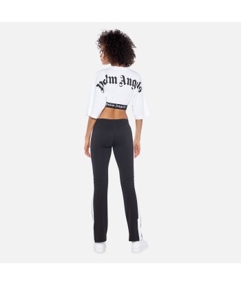 Palm Angels Cropped Logo Over Tee - White / Black 50% de réduction en Octobre 2024