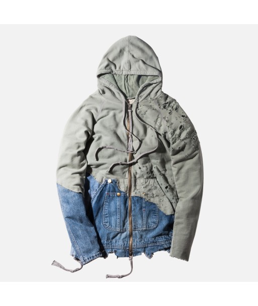 Greg Lauren Vintage Hoodie - Olive / Vintage Denim store