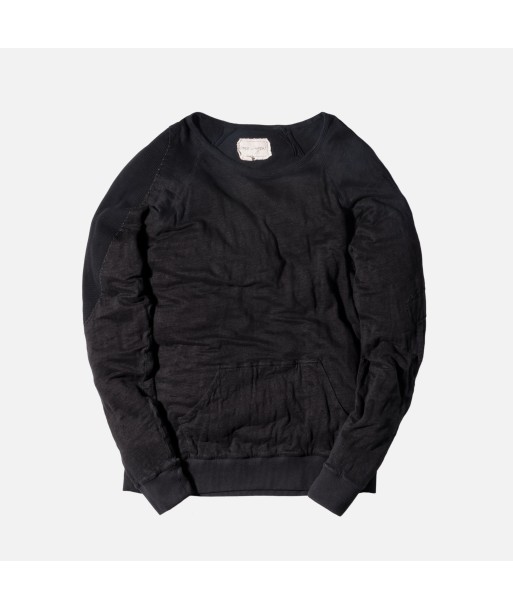 Greg Lauren Raglan Pullover With Pouch - Black Pour