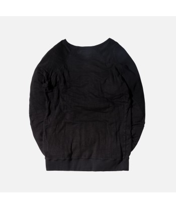 Greg Lauren Raglan Pullover With Pouch - Black Pour