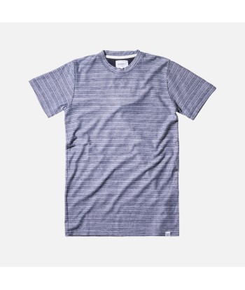 Norse Projects Niels Multi Textured Stripe Tee - Navy / White une grave pollution 