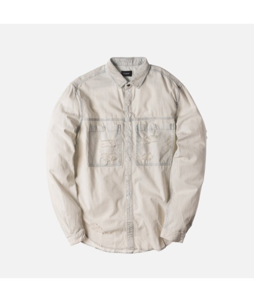 Stampd Distressed Against Denim Button-Up - Cream Bleach Fin de série