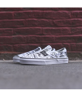 Vans x Ashley Williams Classic Slip-On - Newspaper / True White meilleur choix