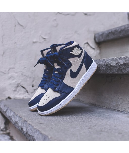 Nike WMNS Air Jordan 1 High Premium - Midnght Navy / Cream JUSQU'A -70%! 