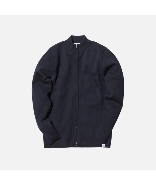 Norse Projects Sigfred Merino Zip-Up Jacket - Navy s'inspire de l'anatomie humaine