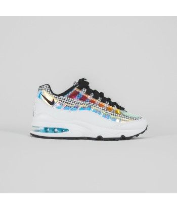 Nike Grade School Air Max 95 Lv8 - White / Black / Blue Gaze / Lime Blast offre 