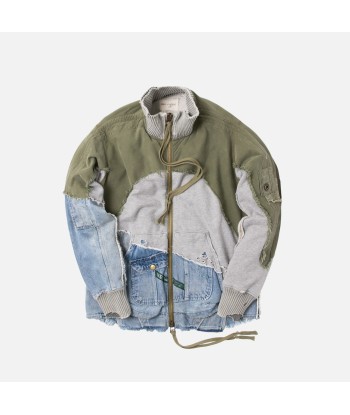 Greg Lauren 50/50 Hi-Tech Zip Jacket - Denim / Army Green 2024