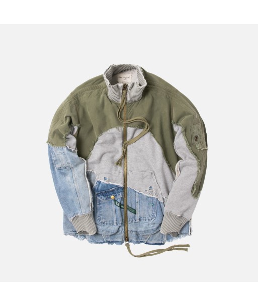 Greg Lauren 50/50 Hi-Tech Zip Jacket - Denim / Army Green 2024